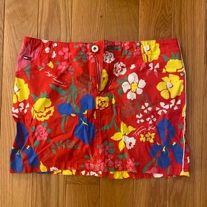 Tommy Hilfiger Red Floral Mini Skirt